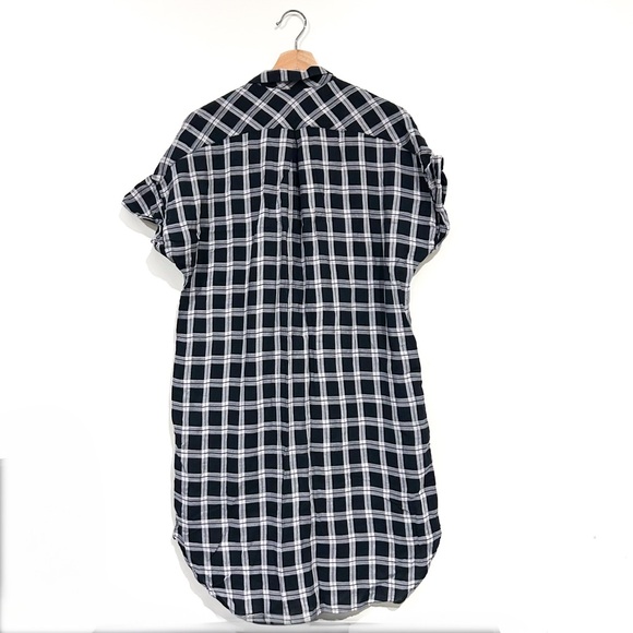 Rag & Bone Cooper Black Grey Plaid Shirt Dress Mini – Size Medium - Picture 4 of 13